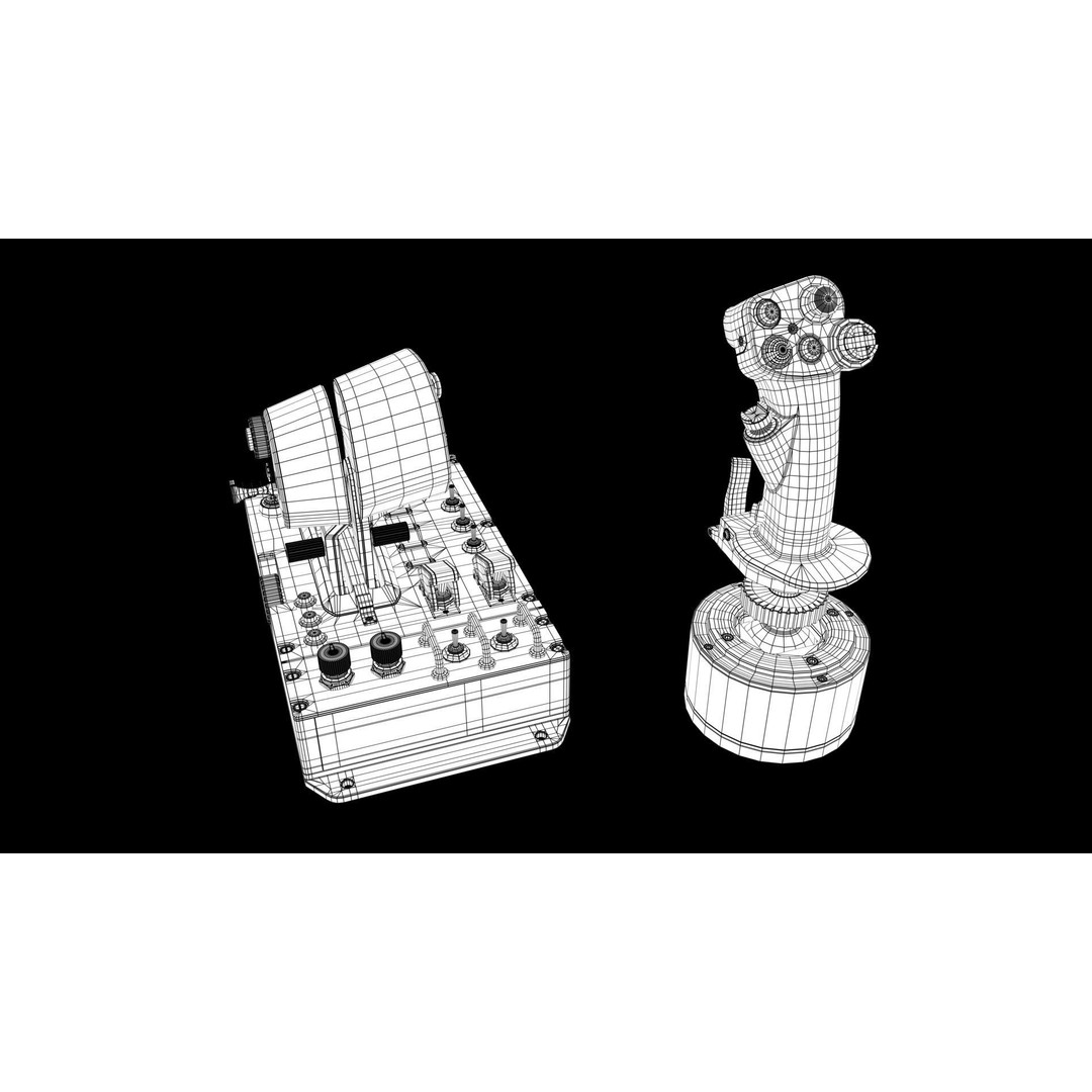 Aircraft Control Joystick 3D Model – Detailed Polygon Mesh, FBX & OBJ - View 23