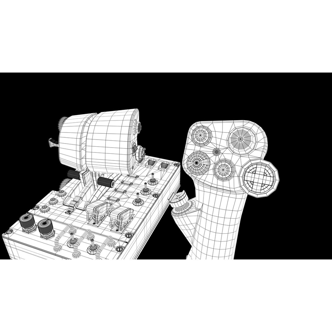 Aircraft Control Joystick 3D Model – Detailed Polygon Mesh, FBX & OBJ - View 24