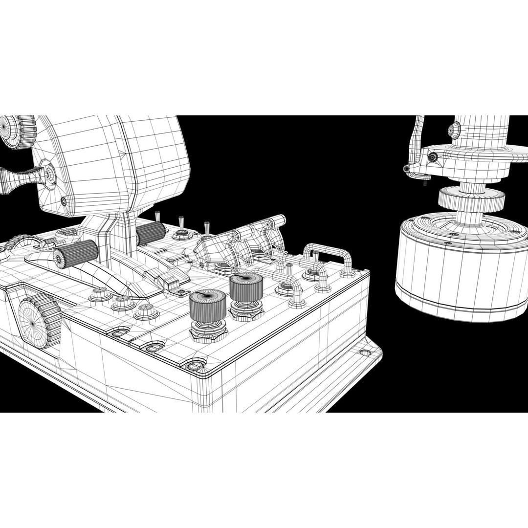Aircraft Control Joystick 3D Model – Detailed Polygon Mesh, FBX & OBJ - View 25