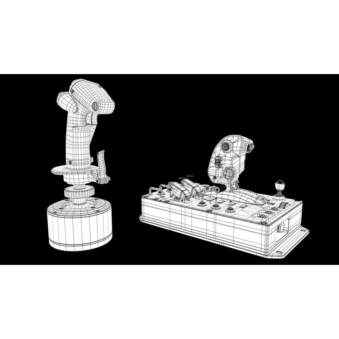 Aircraft Control Joystick 3D Model – Detailed Polygon Mesh, FBX & OBJ - View 26
