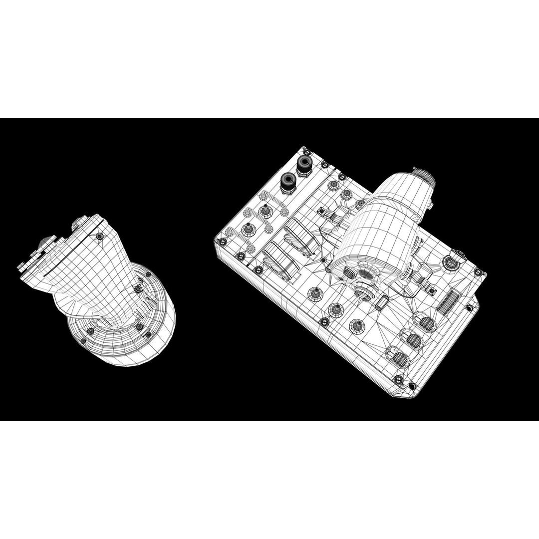 Aircraft Control Joystick 3D Model – Detailed Polygon Mesh, FBX & OBJ - View 30
