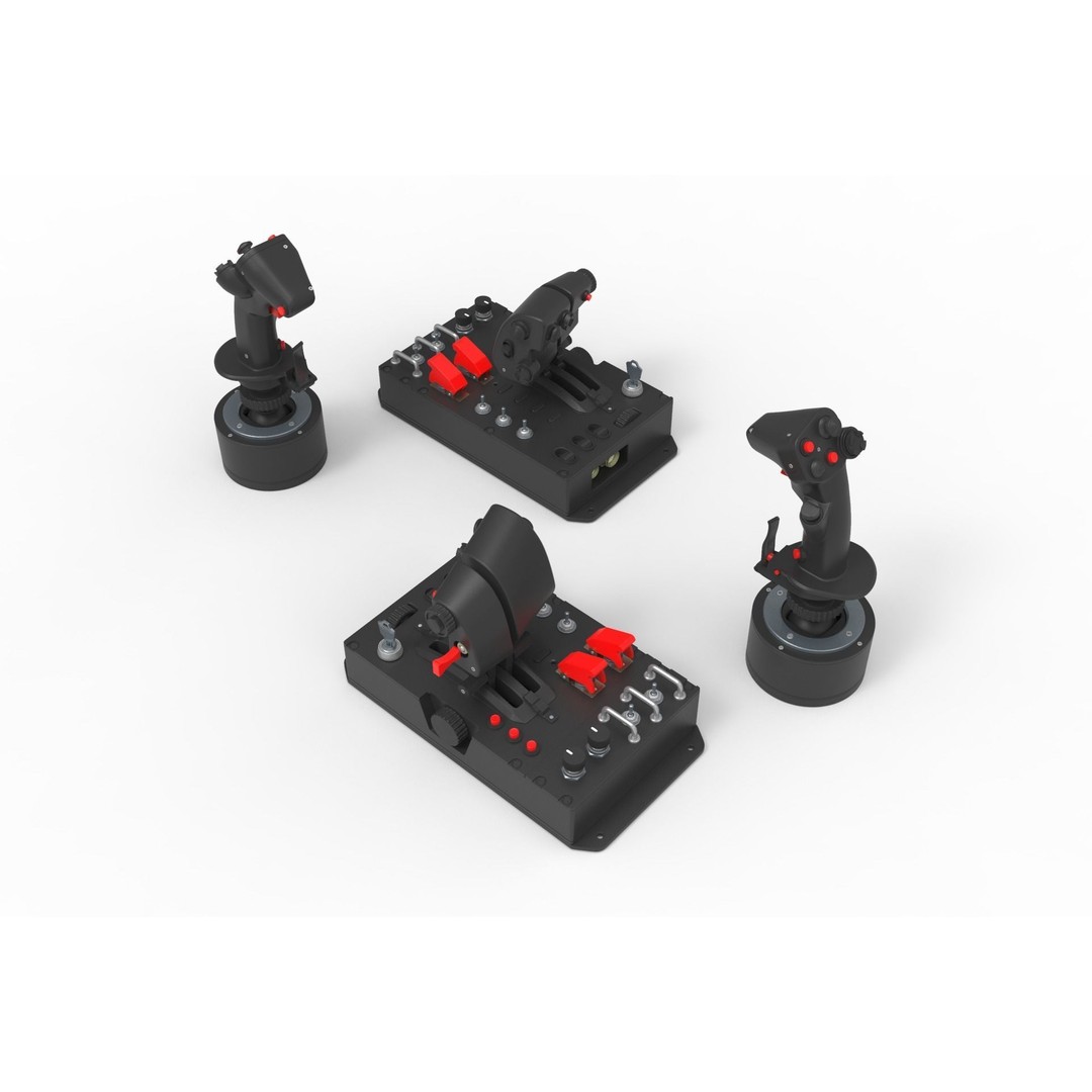 Aircraft Control Joystick 3D Model – Detailed Polygon Mesh, FBX & OBJ - View 6