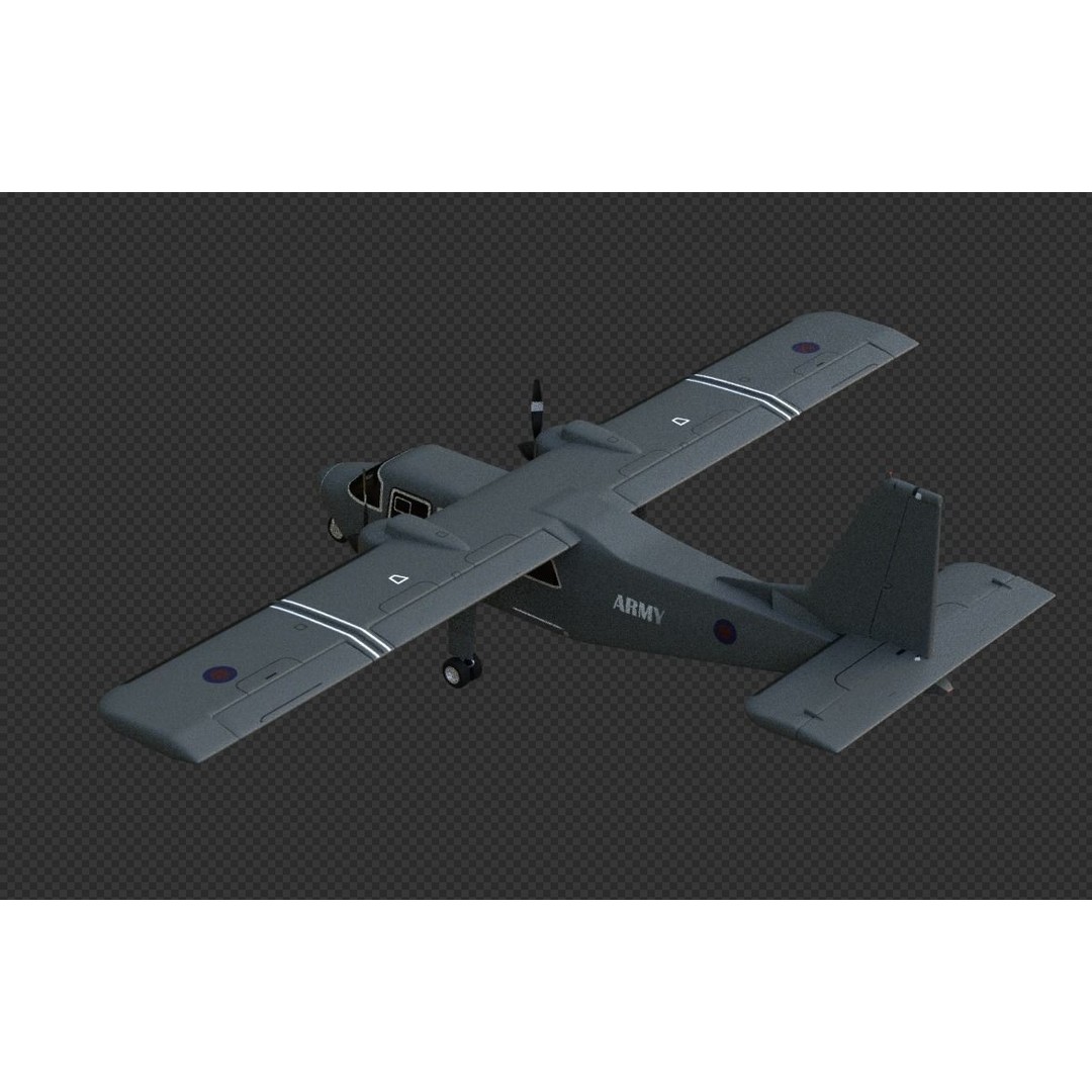 Britten-Norman Defender AL2 3D Model – Low Poly Aircraft Asset, FBX