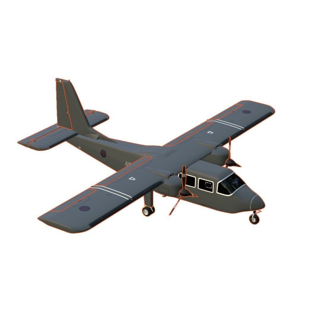 Britten-Norman Defender AL2 3D Model – Low Poly Aircraft Asset, FBX - View 11