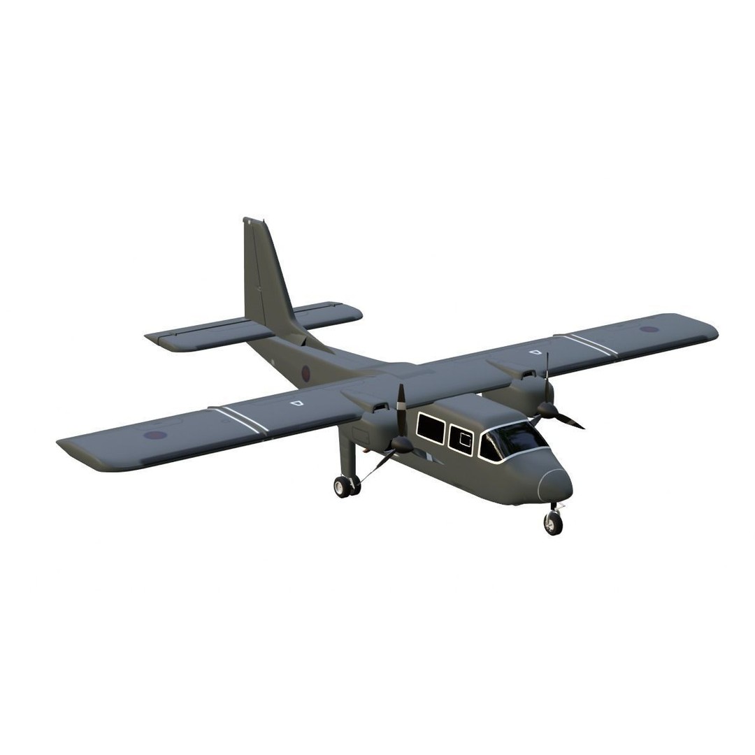 Britten-Norman Defender AL2 3D Model – Low Poly Aircraft Asset, FBX - View 12