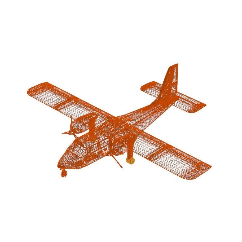 Britten-Norman Defender AL2 3D Model – Low Poly Aircraft Asset, FBX - View 14