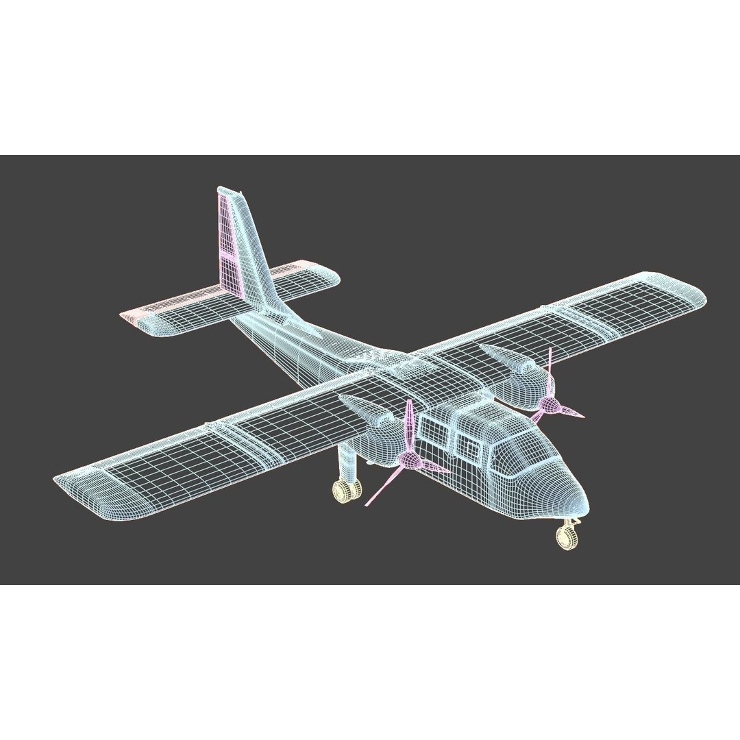 Britten-Norman Defender AL2 3D Model – Low Poly Aircraft Asset, FBX - View 16