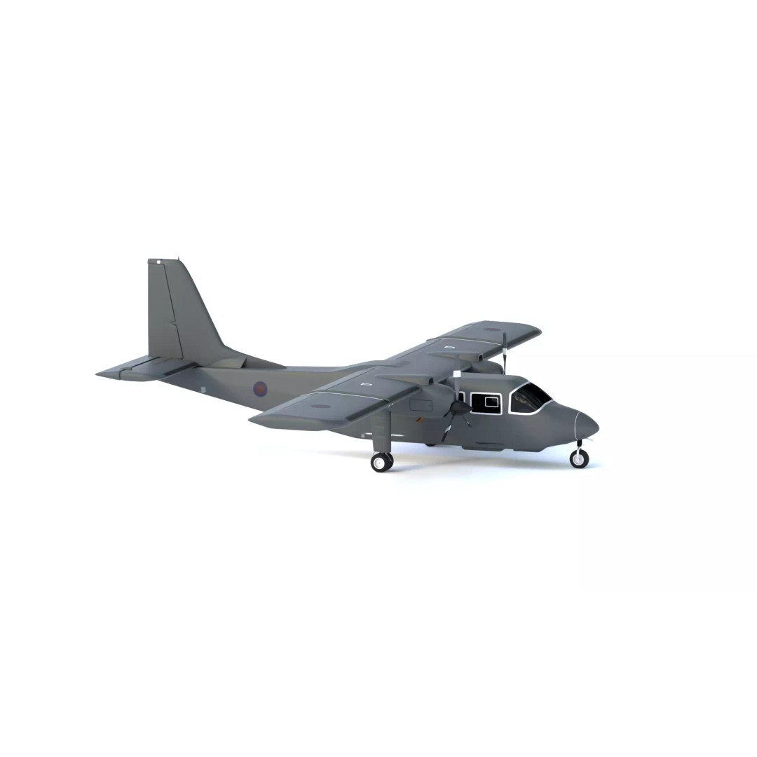 Britten-Norman Defender AL2 3D Model – Low Poly Aircraft Asset, FBX - View 2