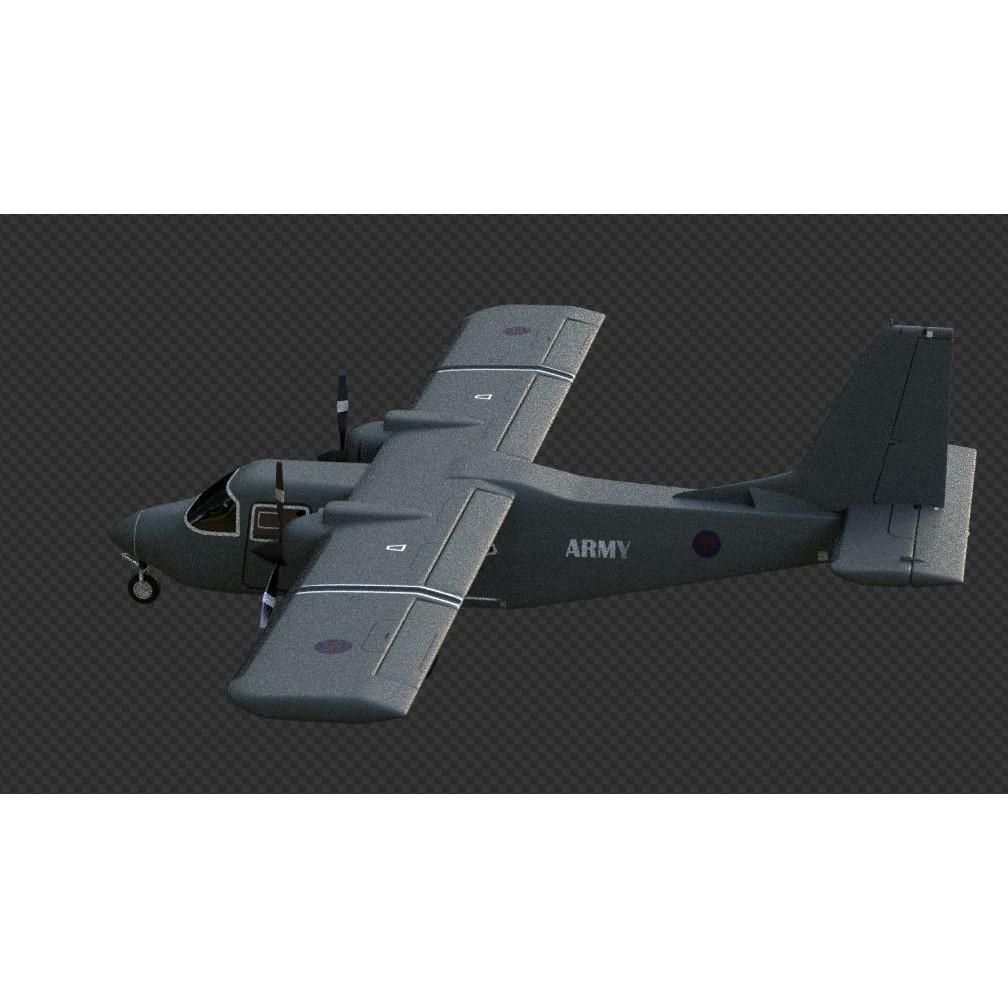 Britten-Norman Defender AL2 3D Model – Low Poly Aircraft Asset, FBX - View 25