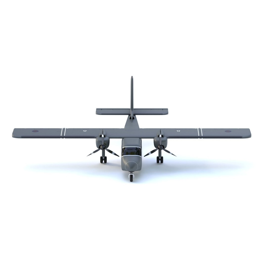 Britten-Norman Defender AL2 3D Model – Low Poly Aircraft Asset, FBX - View 3