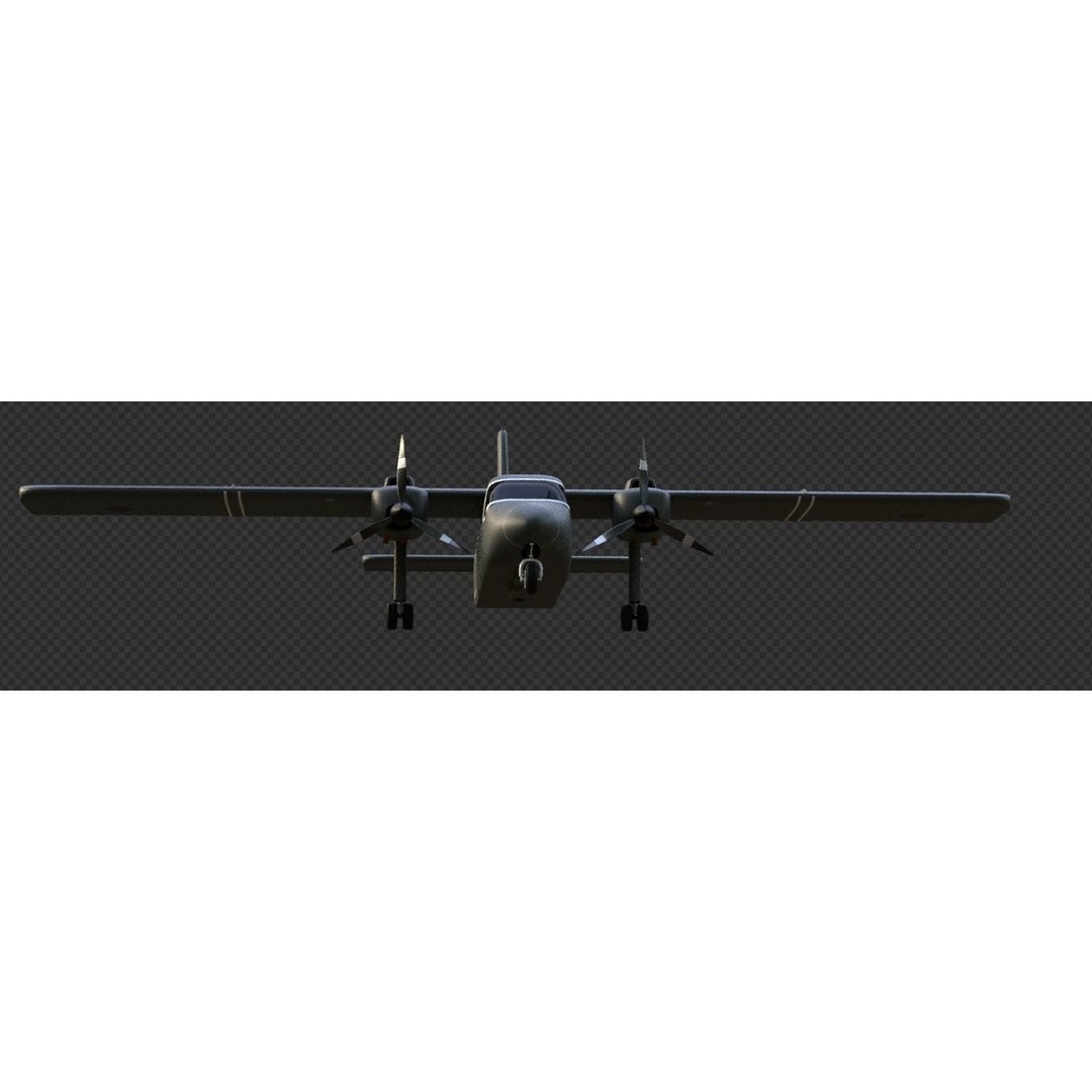 Britten-Norman Defender AL2 3D Model – Low Poly Aircraft Asset, FBX - View 35