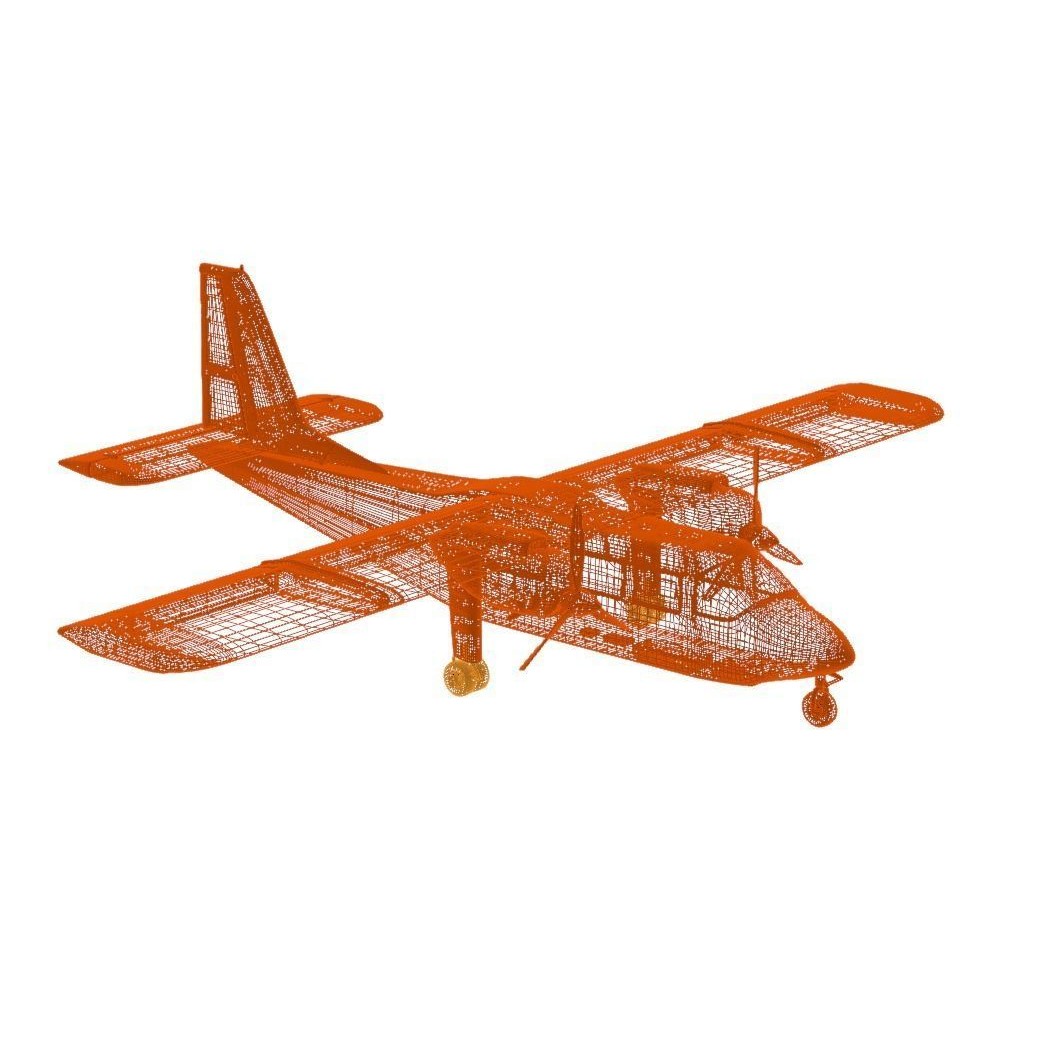Britten-Norman Defender AL2 3D Model – Low Poly Aircraft Asset, FBX - View 9