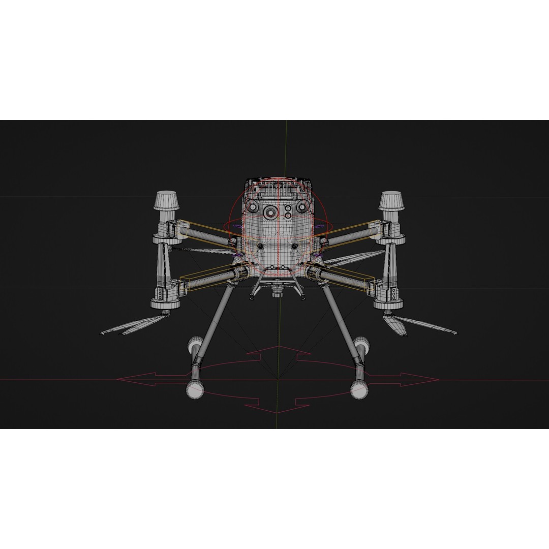 DJi Matrice 350RTK 3D Model – Rigged PBR Aircraft Asset, FBX - View 27