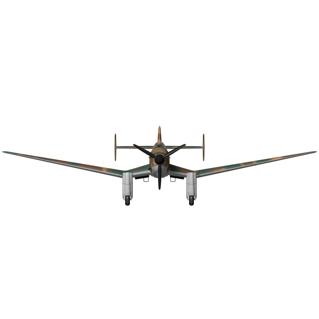 Loire Nieuport LN411 3D Model – Military Bomber, FBX, High Poly - View 14