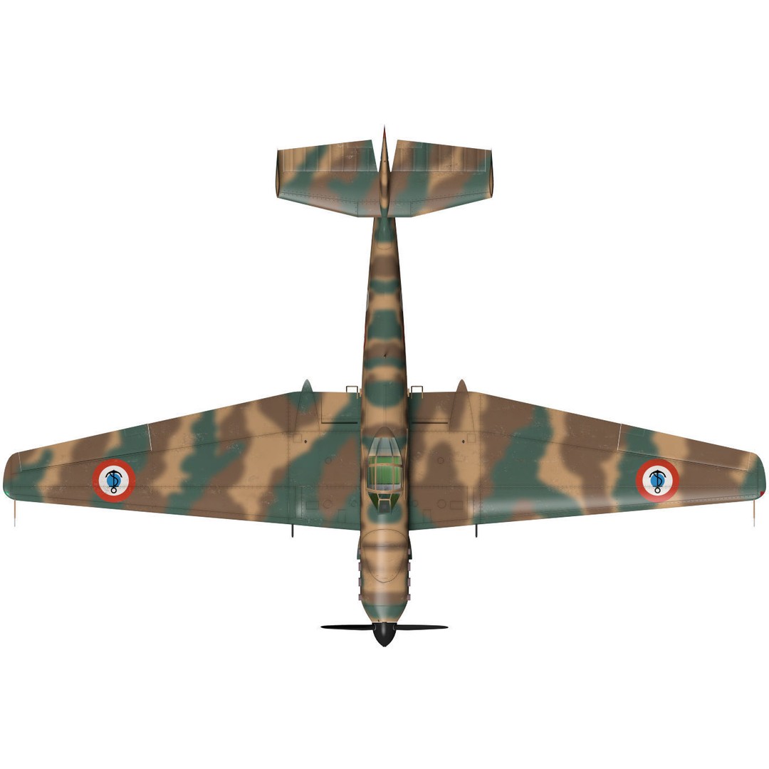 Loire Nieuport LN411 3D Model – Military Bomber, FBX, High Poly - View 15