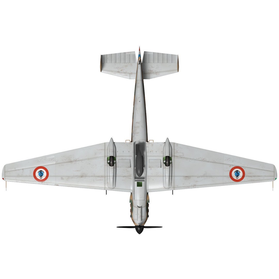 Loire Nieuport LN411 3D Model – Military Bomber, FBX, High Poly - View 16