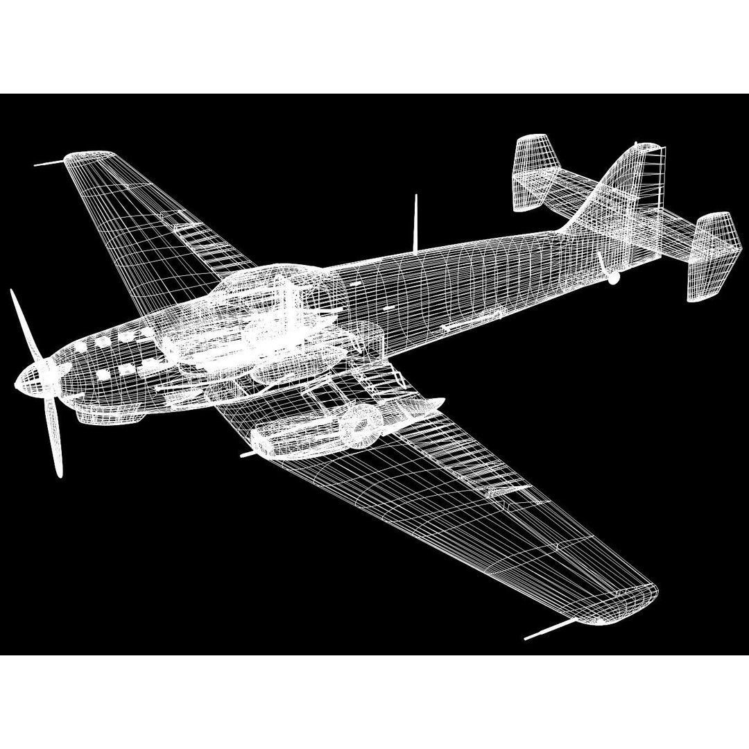 Loire Nieuport LN411 3D Model – Military Bomber, FBX, High Poly - View 18