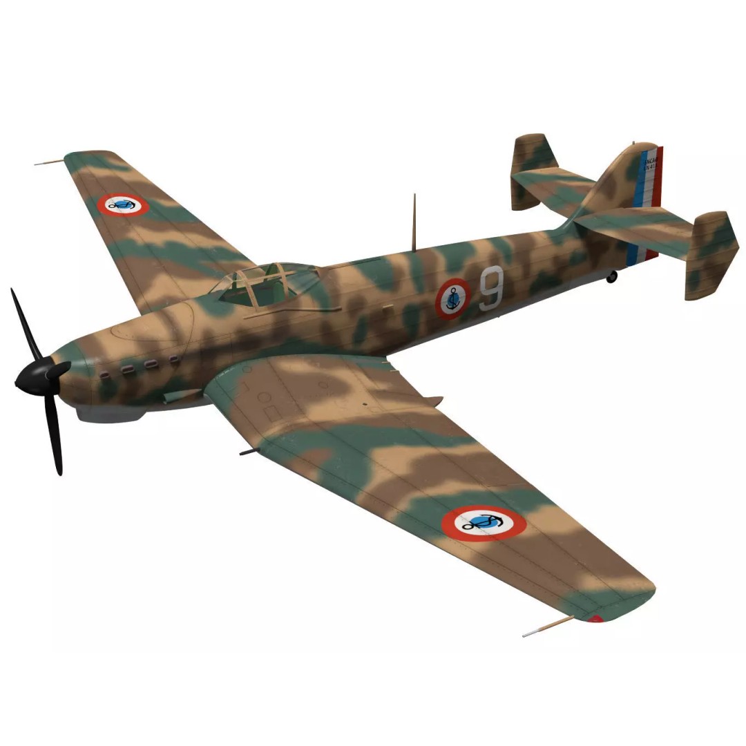 Loire Nieuport LN411 3D Model – Military Bomber, FBX, High Poly - View 2