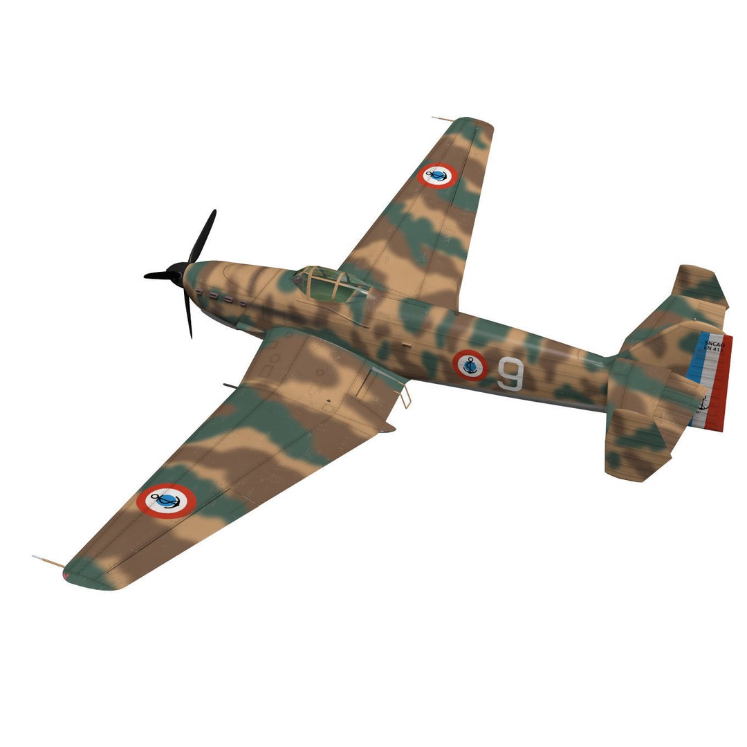 Loire Nieuport LN411 3D Model – Military Bomber, FBX, High Poly - View 3