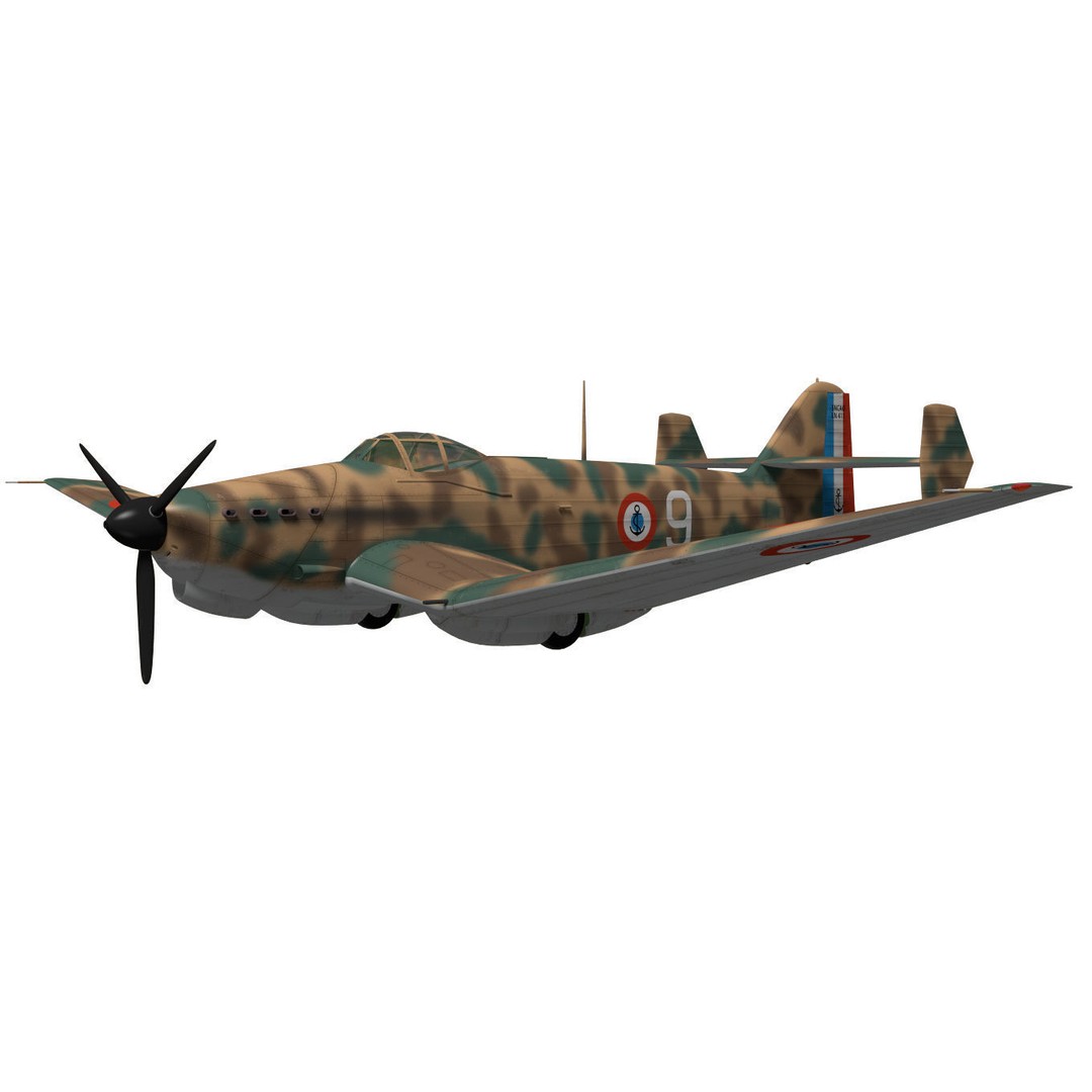 Loire Nieuport LN411 3D Model – Military Bomber, FBX, High Poly - View 4