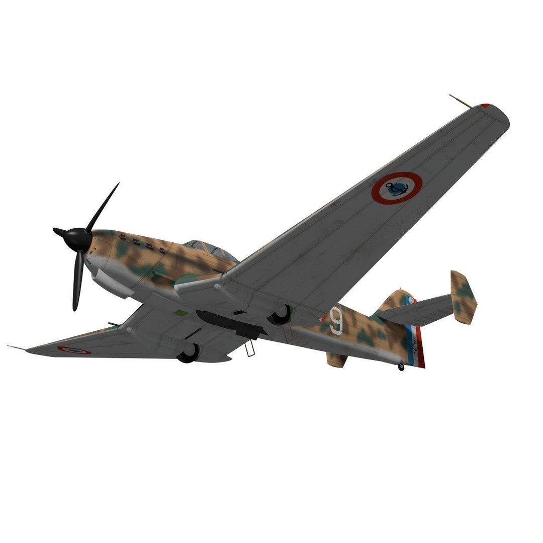 Loire Nieuport LN411 3D Model – Military Bomber, FBX, High Poly - View 5