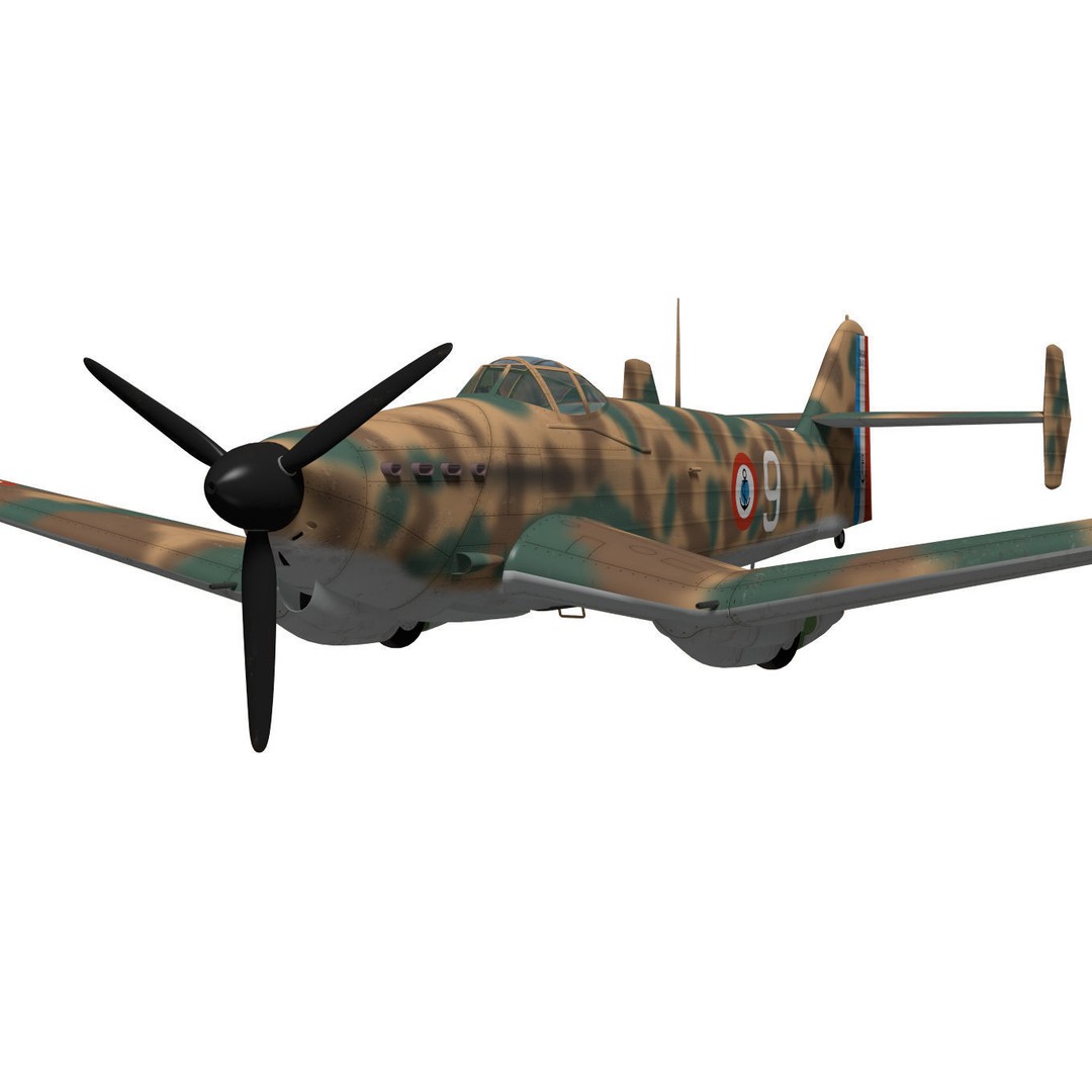 Loire Nieuport LN411 3D Model – Military Bomber, FBX, High Poly - View 6