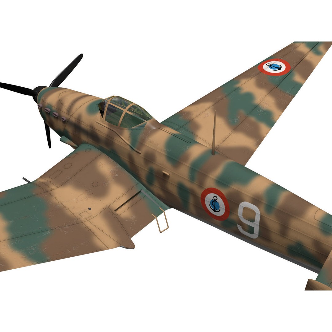 Loire Nieuport LN411 3D Model – Military Bomber, FBX, High Poly - View 7