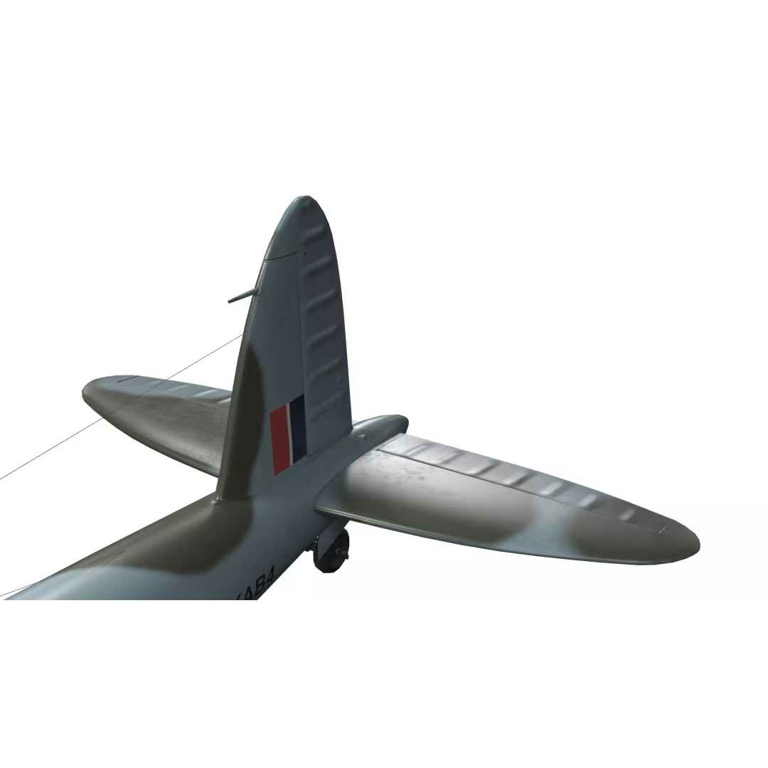 De Havilland Mosquito 3D Model – Low Poly Military Aircraft, FBX, Blender - View 10