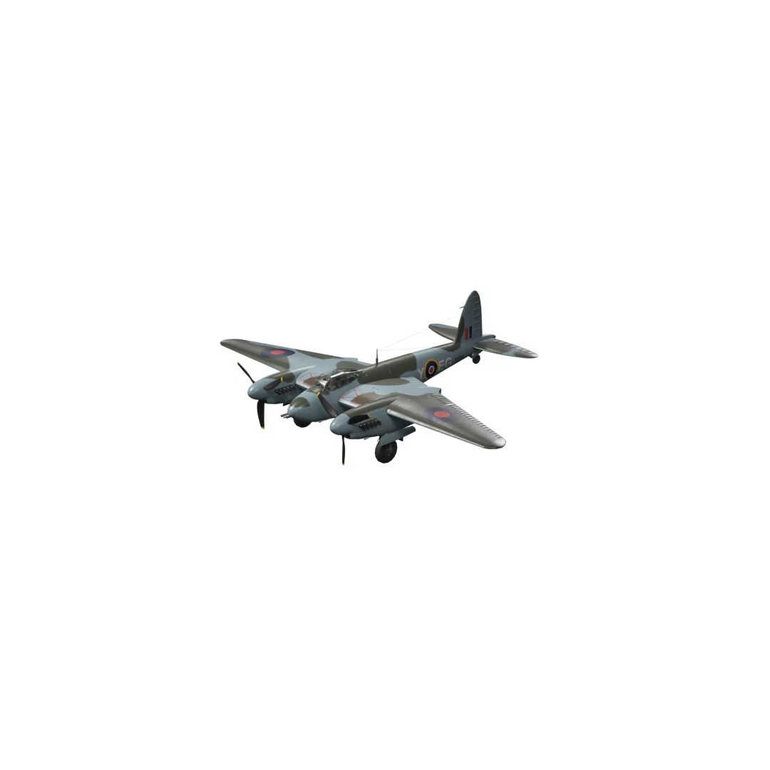 De Havilland Mosquito 3D Model – Low Poly Military Aircraft, FBX, Blender - View 13