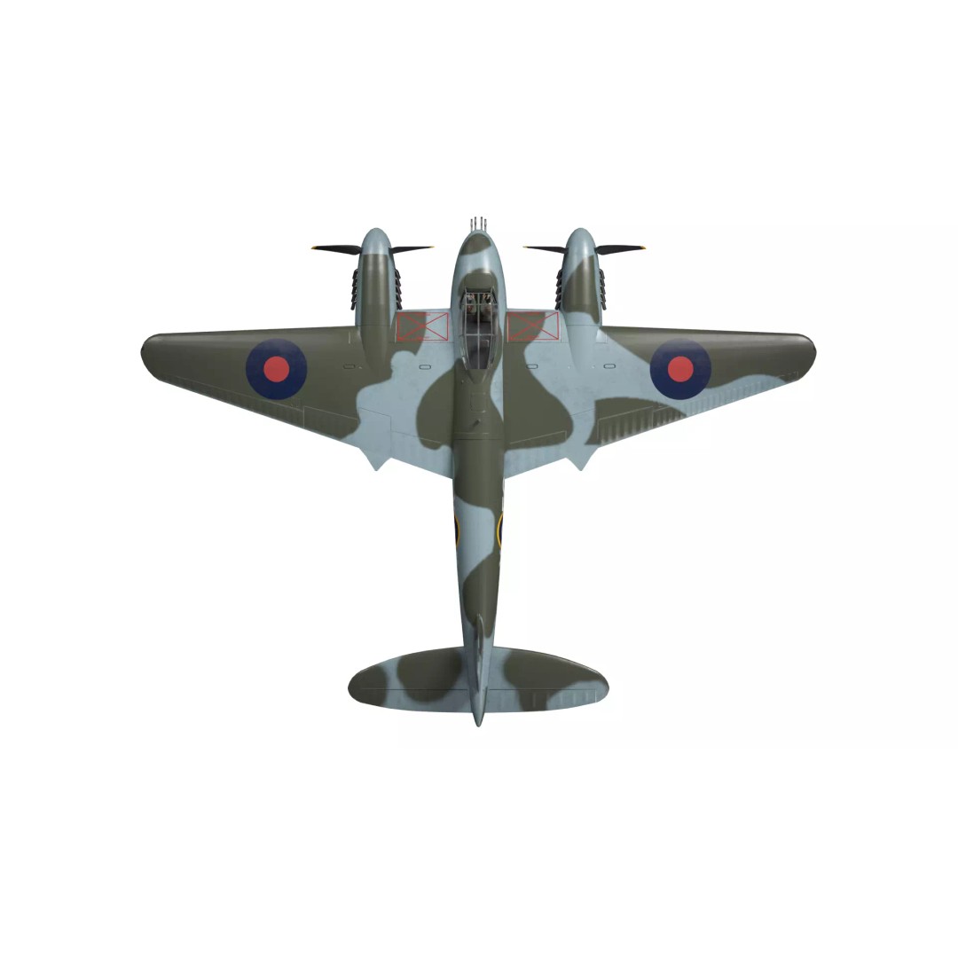 De Havilland Mosquito 3D Model – Low Poly Military Aircraft, FBX, Blender - View 5