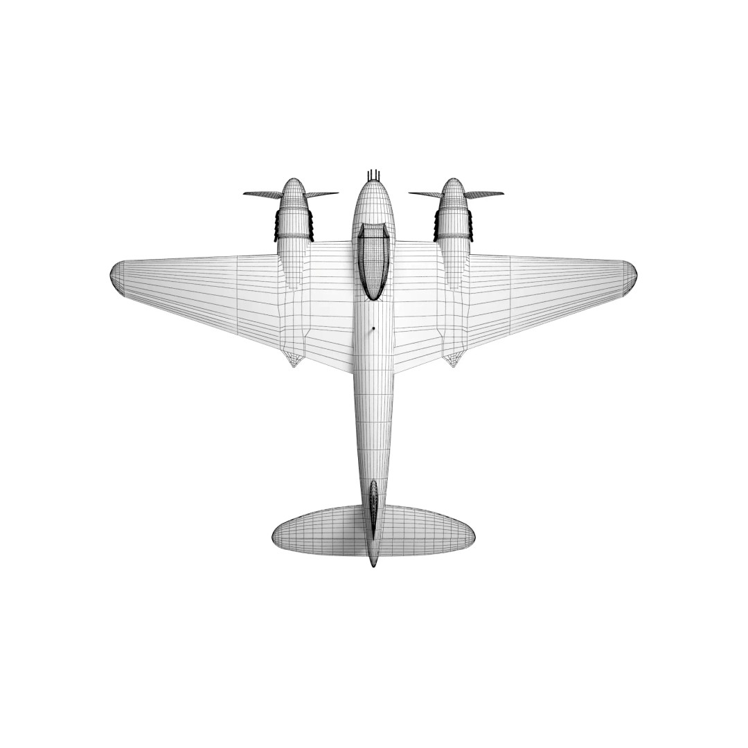 De Havilland Mosquito 3D Model – Low Poly Military Aircraft, FBX, Blender - View 6
