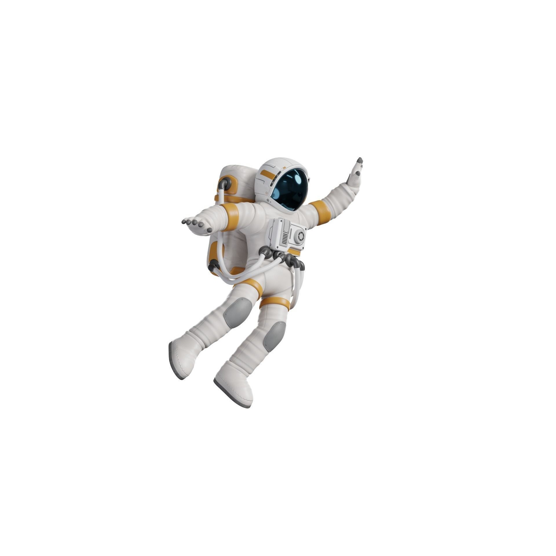 Cartoon Astronaut - Low-Poly Game-Ready 3D Model - View 10