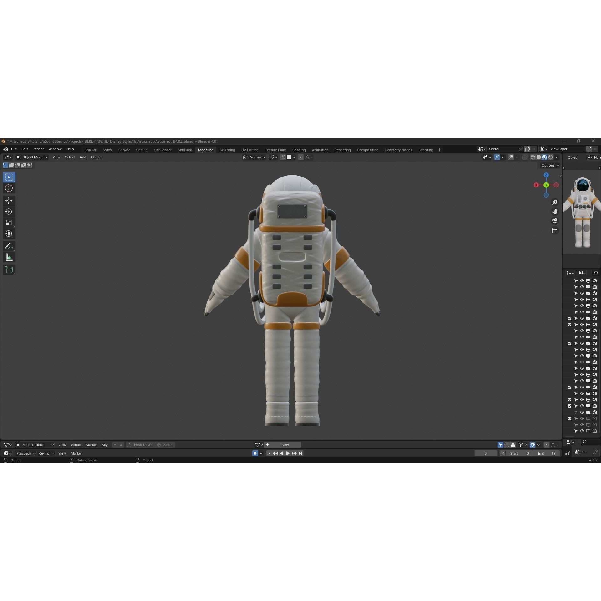 Cartoon Astronaut - Low-Poly Game-Ready 3D Model - View 15