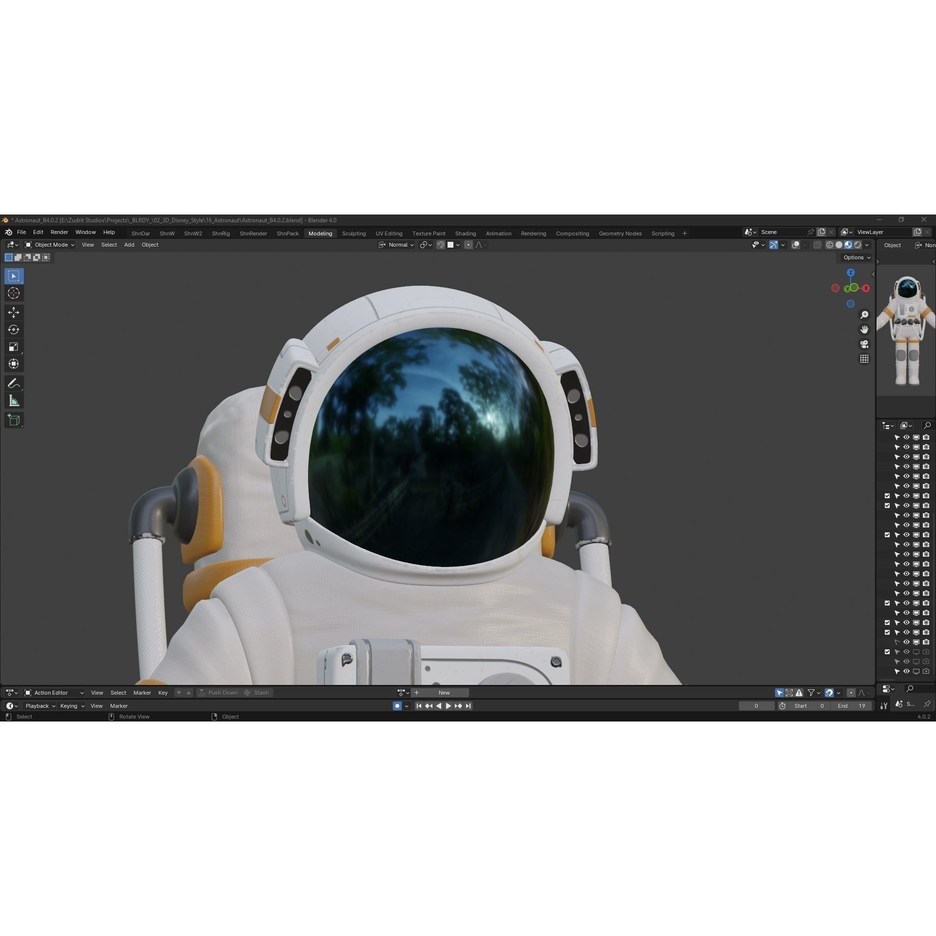 Cartoon Astronaut - Low-Poly Game-Ready 3D Model - View 19