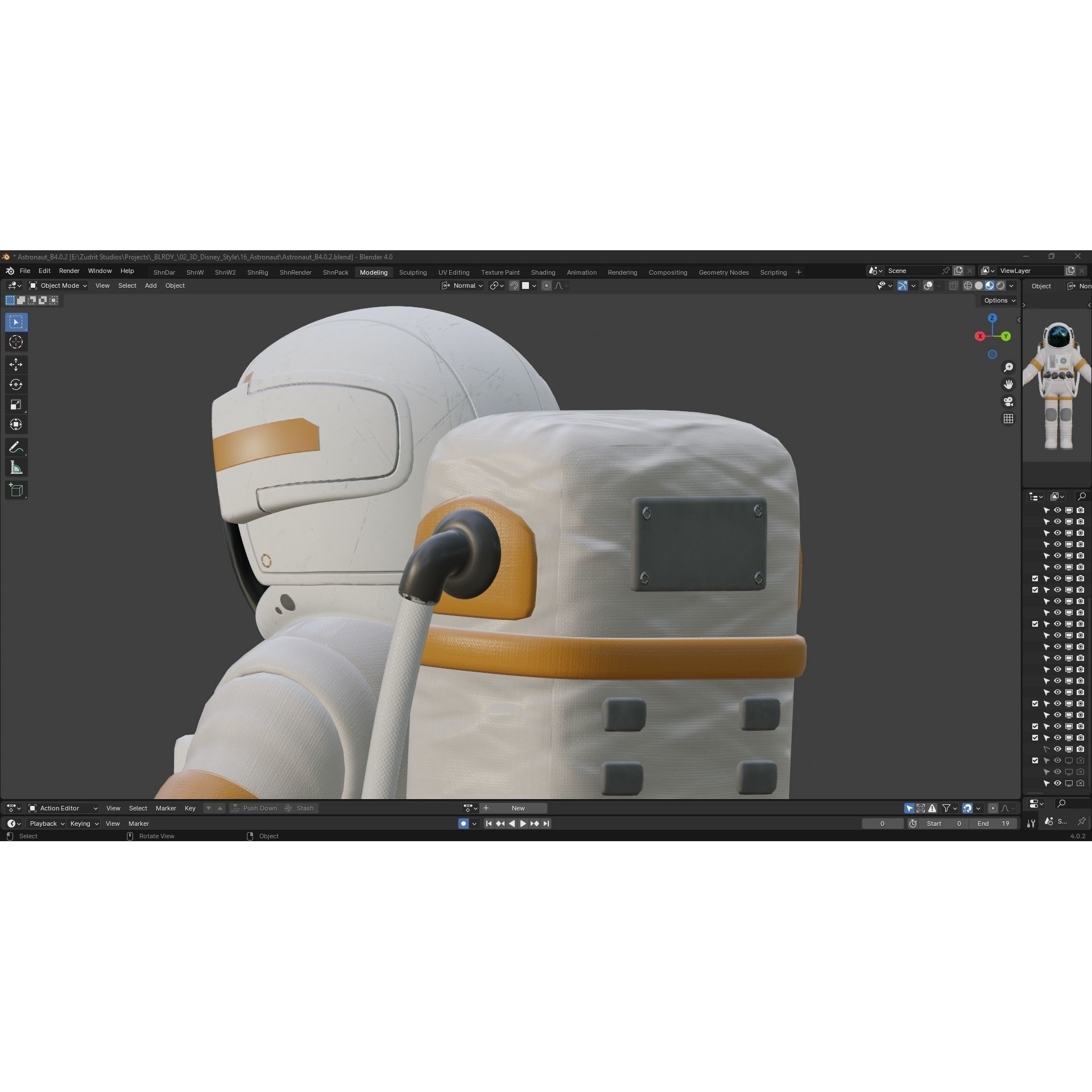 Cartoon Astronaut - Low-Poly Game-Ready 3D Model - View 20