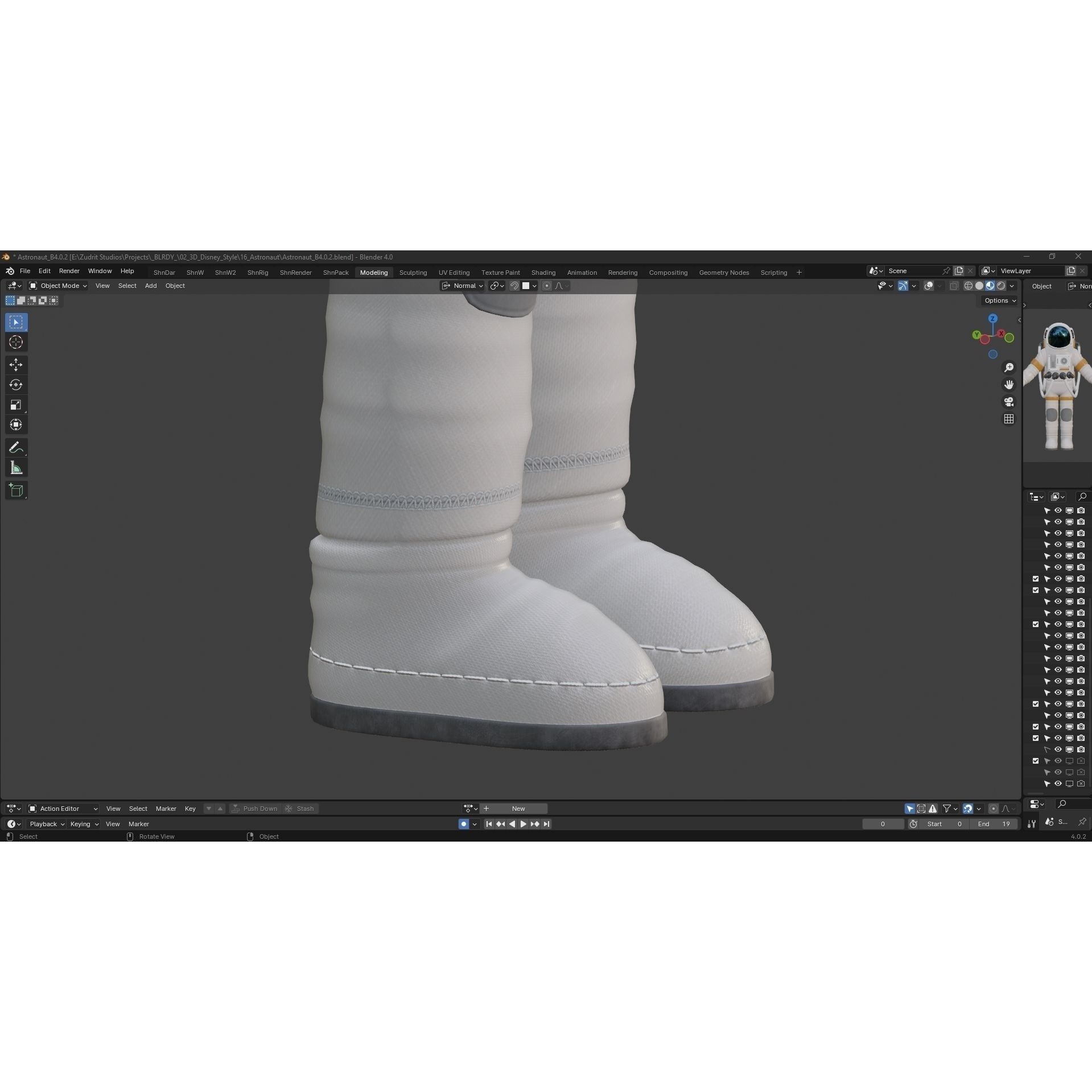 Cartoon Astronaut - Low-Poly Game-Ready 3D Model - View 22