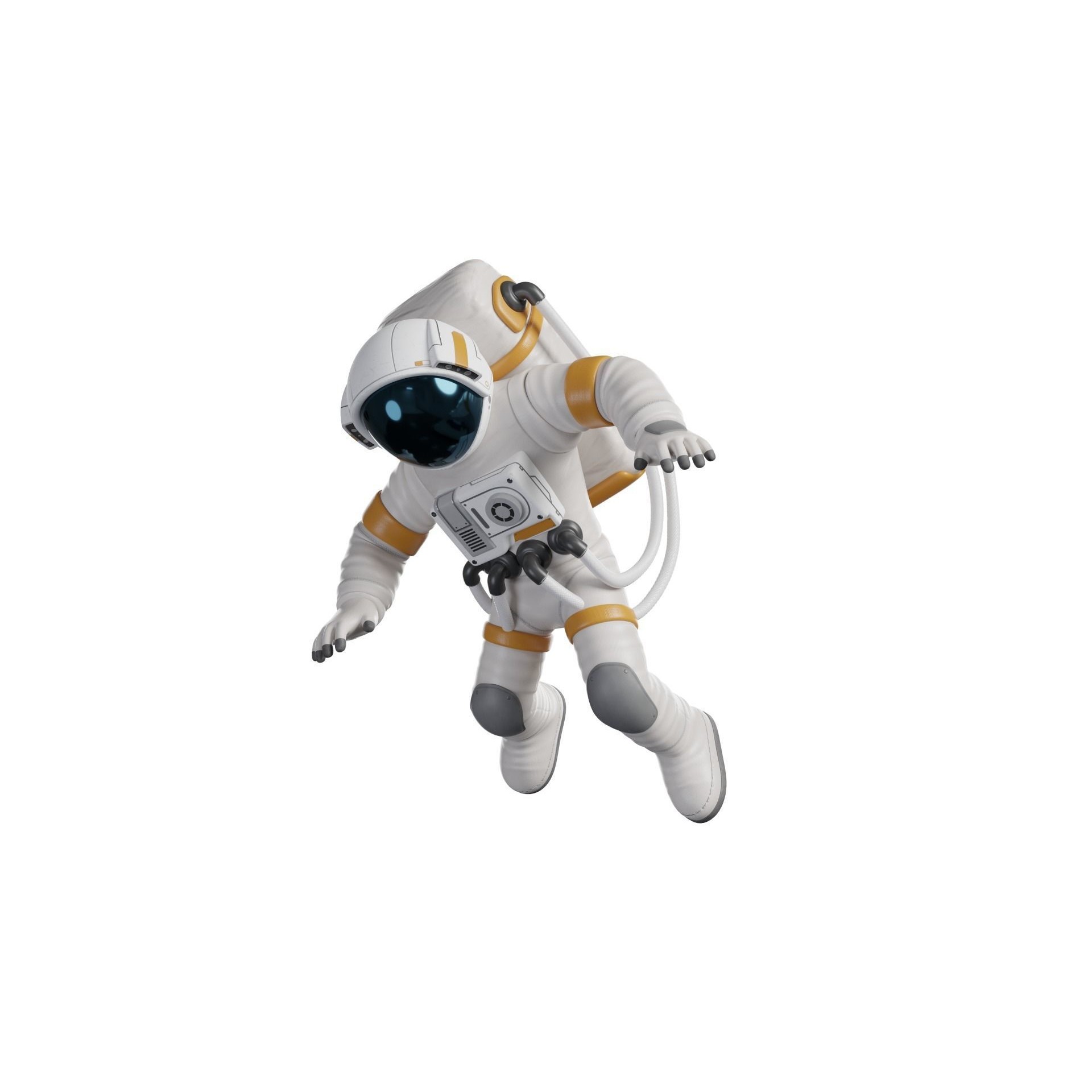 Cartoon Astronaut - Low-Poly Game-Ready 3D Model - View 23