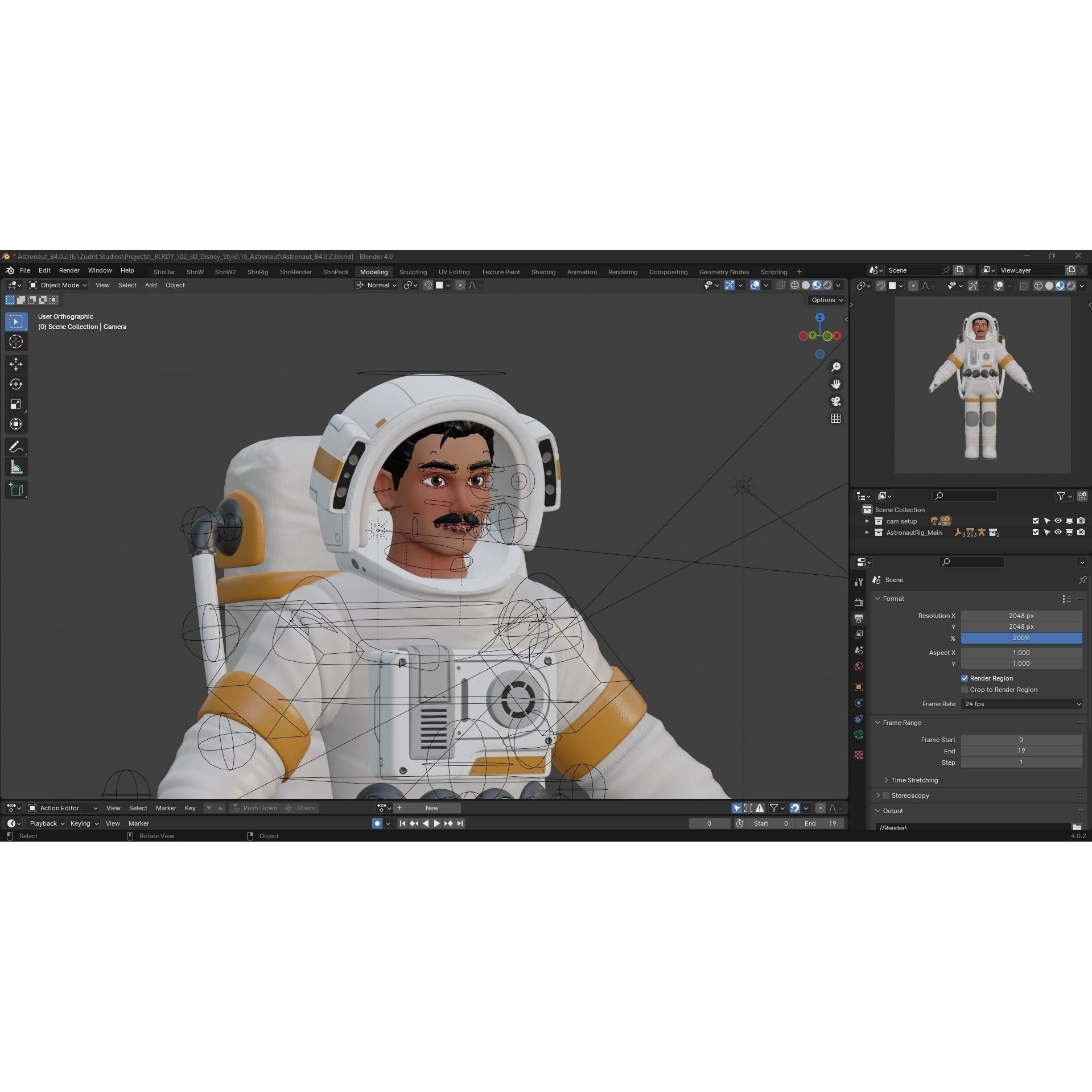 Cartoon Astronaut - Low-Poly Game-Ready 3D Model - View 24