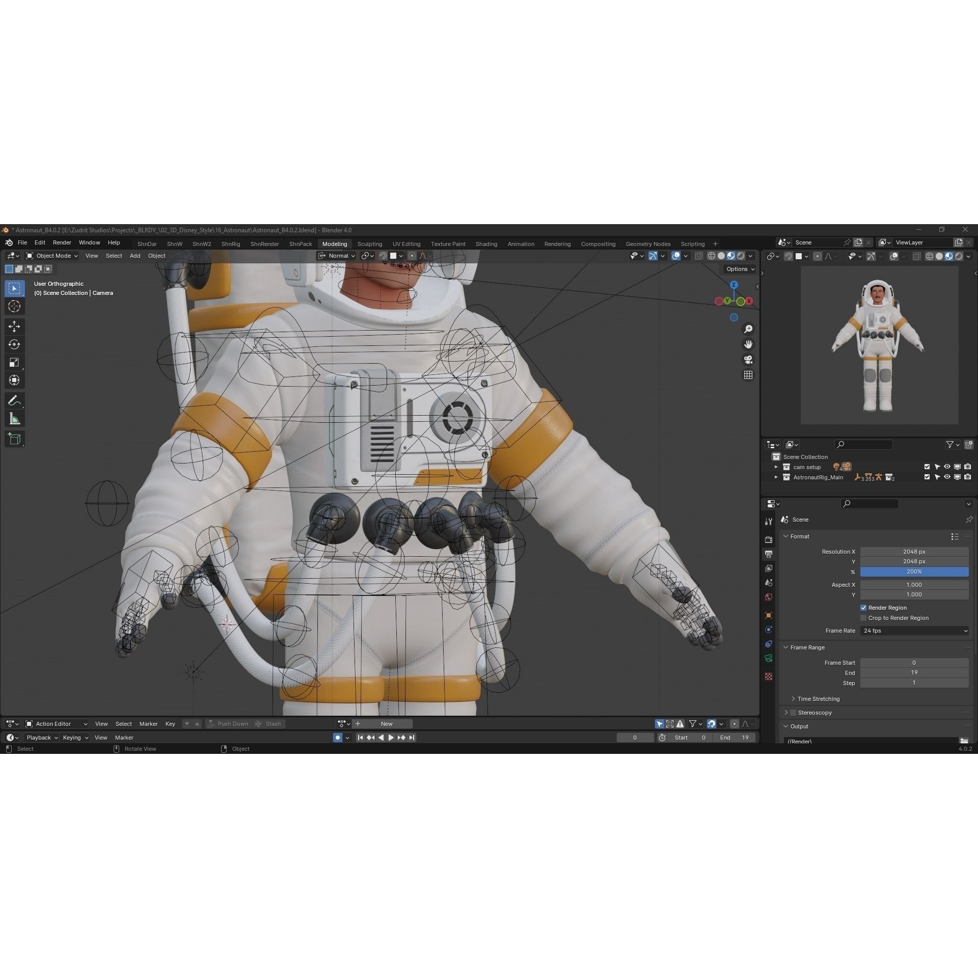 Cartoon Astronaut - Low-Poly Game-Ready 3D Model - View 25