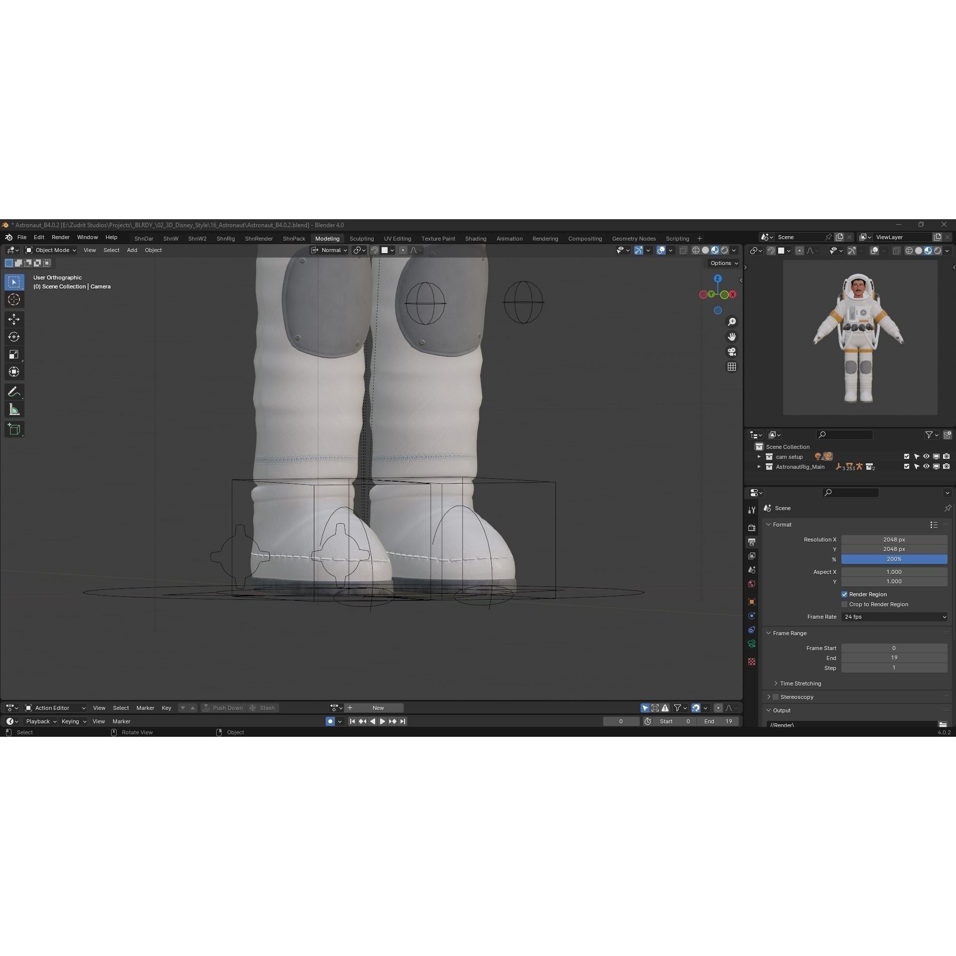 Cartoon Astronaut - Low-Poly Game-Ready 3D Model - View 26