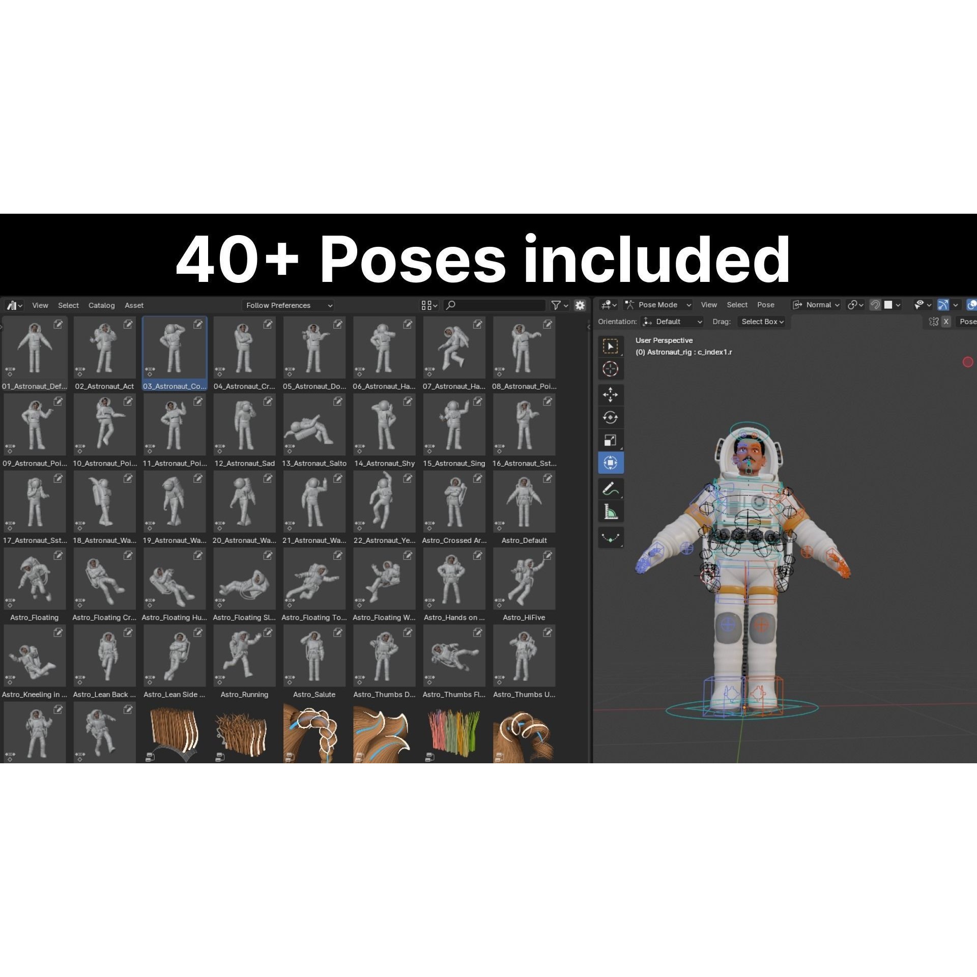 Cartoon Astronaut - Low-Poly Game-Ready 3D Model - View 4