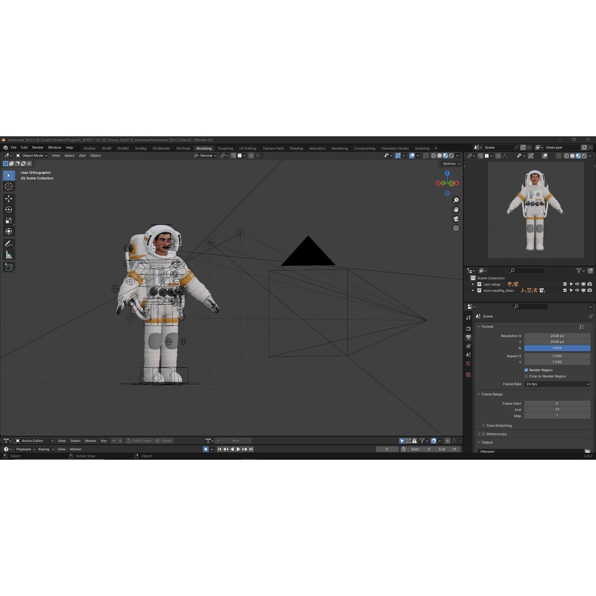 Cartoon Astronaut - Low-Poly Game-Ready 3D Model - View 6