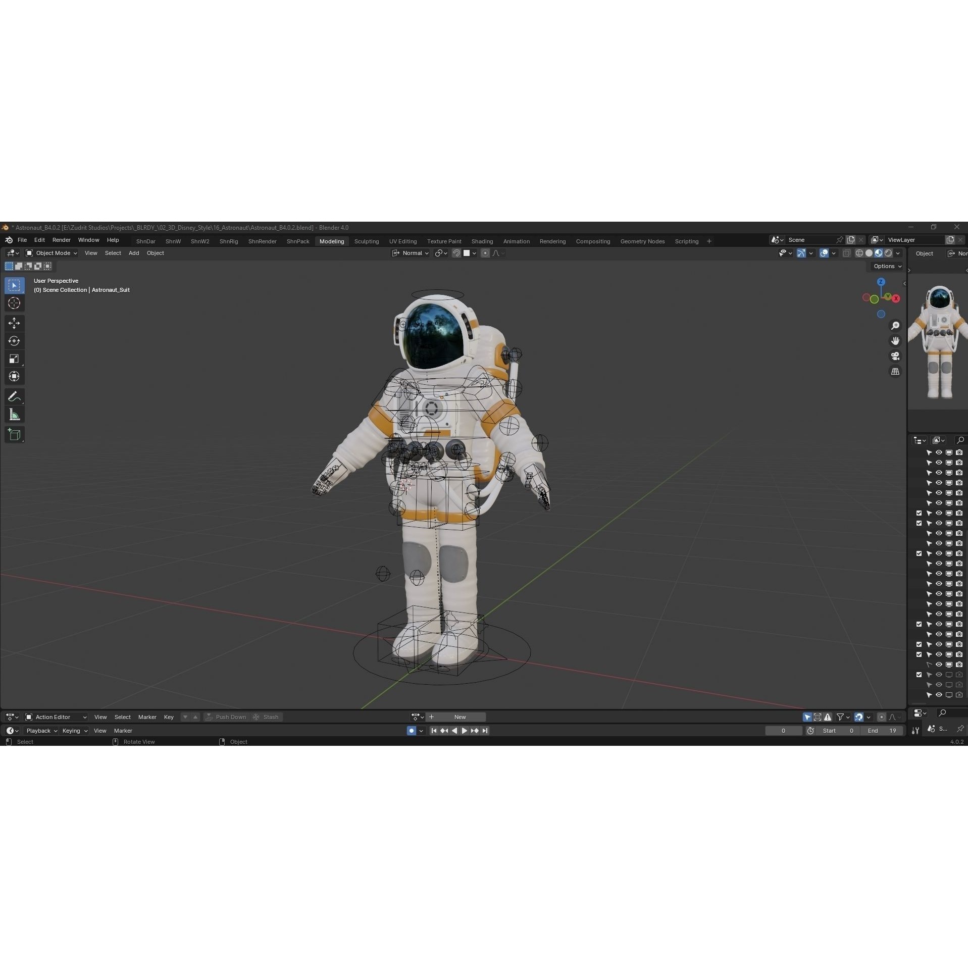 Cartoon Astronaut - Low-Poly Game-Ready 3D Model - View 9