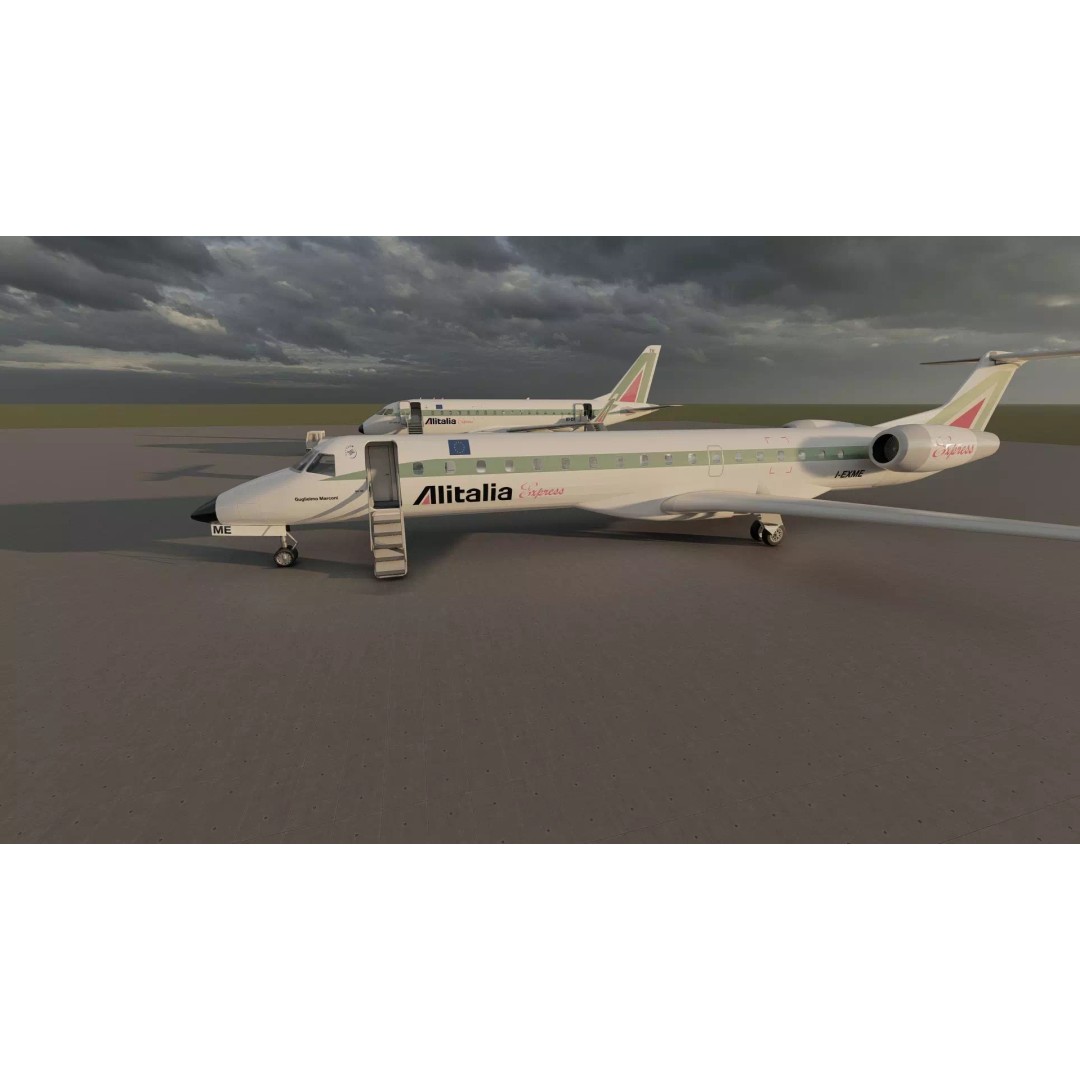 EMBRAER E170 A and E145 3D Model – Detailed Aircraft Asset, Lumion Ready - View 10
