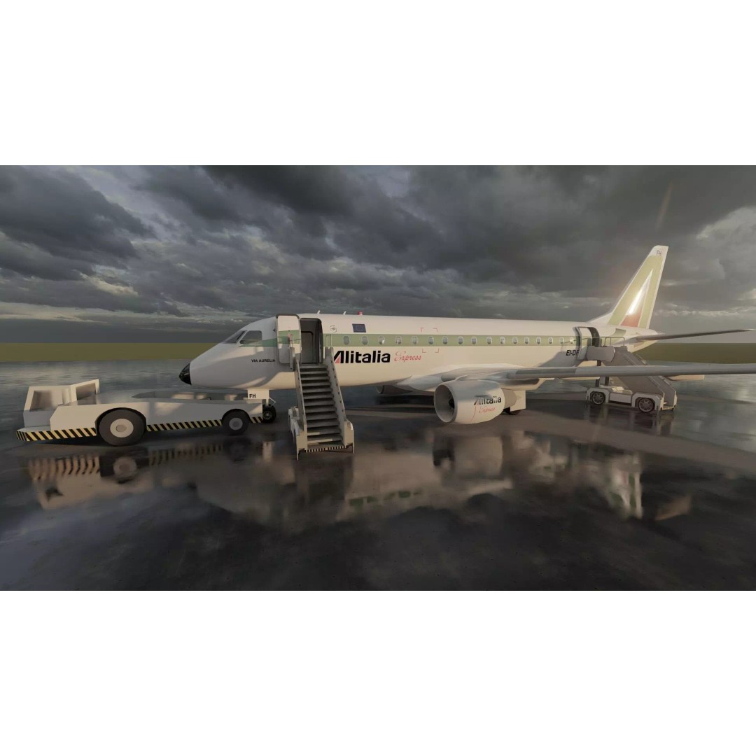 EMBRAER E170 A and E145 3D Model – Detailed Aircraft Asset, Lumion Ready - View 26