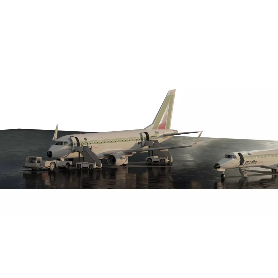 EMBRAER E170 A and E145 3D Model – Detailed Aircraft Asset, Lumion Ready - View 3
