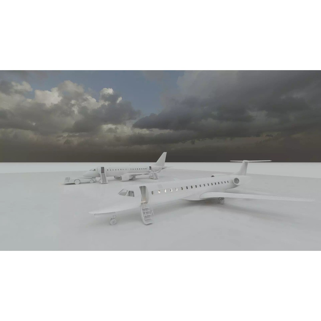 EMBRAER E170 A and E145 3D Model – Detailed Aircraft Asset, Lumion Ready - View 38