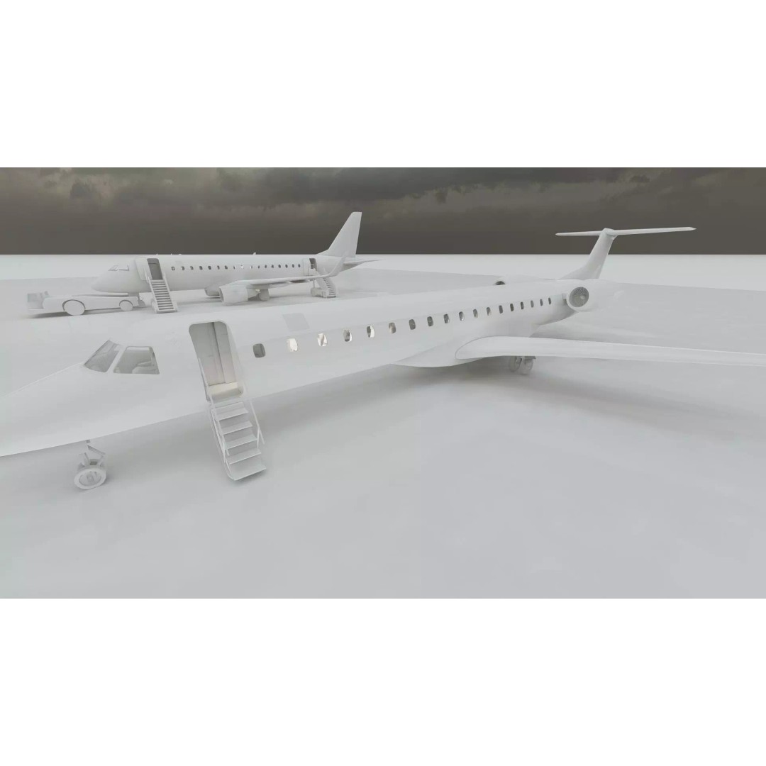 EMBRAER E170 A and E145 3D Model – Detailed Aircraft Asset, Lumion Ready - View 41