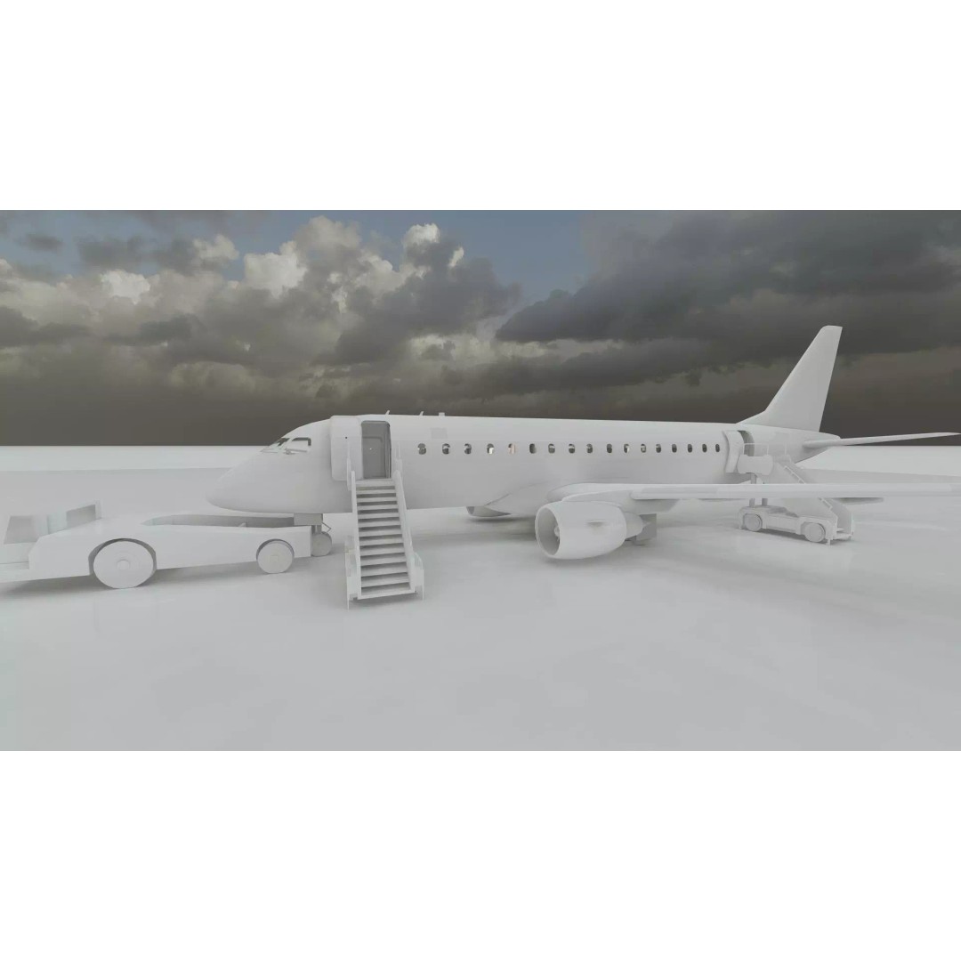 EMBRAER E170 A and E145 3D Model – Detailed Aircraft Asset, Lumion Ready - View 45