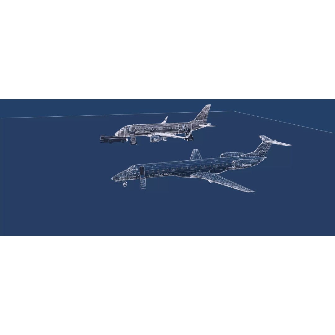 EMBRAER E170 A and E145 3D Model – Detailed Aircraft Asset, Lumion Ready - View 49